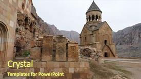  Presentation with armenia - Presentation theme featuring mountains in amaghu valley armenia background and a tawny brown colored foreground