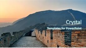  Presentation with china - Slide set having mountains in beijing china background and a ocean colored foreground