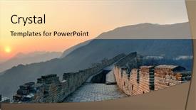  Presentation with sunset - Presentation design having mountains in beijing china background and a lemonade colored foreground