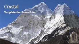 Presentation with everest - Presentation theme with mountains in cloud nepal everest background and a  colored foreground