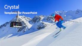  Presentation with mountain snow - Colorful presentation enhanced with mountains in fresh powder snow backdrop and a cobalt blue colored foreground