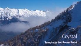  Presentation with russia - Presentation enhanced with mountains-in-krasnaya-polyana-sochi background and a ocean colored foreground