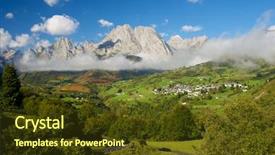  Presentation with mountains - Beautiful PPT theme featuring mountains in lescun cirque aspe backdrop and a  colored foreground