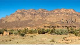  Presentation with north africa - Colorful slides enhanced with mountains in palm tree oasis backdrop and a coral colored foreground