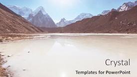  Presentation with himalaya - Beautiful theme featuring mountains-in-sagarmatha-region-himalaya backdrop and a sky blue colored foreground