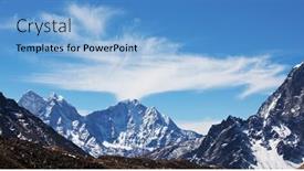  Presentation with himalaya - Audience pleasing presentation theme consisting of mountains in sagarmatha region himalaya backdrop and a light blue colored foreground