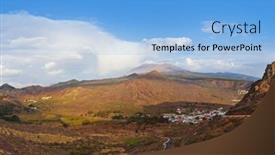  Presentation with island - Presentation featuring mountains-in-tenerife-island-canary background and a light blue colored foreground