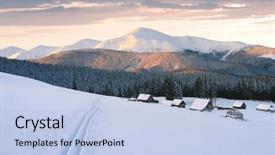  Presentation with gentle - Theme with mountains in winter the gentle background and a light blue colored foreground