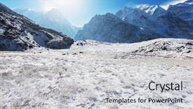  Presentation with mountain view california - Colorful theme enhanced with mountains kanchenjunga region himalayas nepal backdrop and a light gray colored foreground