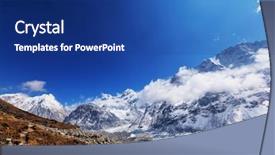  Presentation with region - Audience pleasing theme consisting of mountains kanchenjunga region himalayas nepal backdrop and a ocean colored foreground