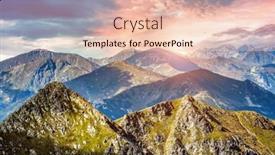  Presentation with mountains - Presentation theme featuring mountains-landcape-at-sunset-view background and a lemonade colored foreground