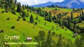  Presentation with romania - Slides consisting of mountains landscape from bucovina romania background and a tawny brown colored foreground