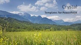  Presentation with mountains - Cool new theme with mountains-landscape-in-carinthia backdrop and a light blue colored foreground