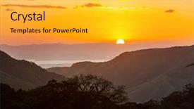  Presentation with costa rica - Theme featuring mountains landscape in costa rica background and a yellow colored foreground