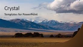  Presentation with mongolia - Presentation theme with mountains landscape of western mongolia background and a light blue colored foreground