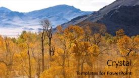  Presentation with mongolia - Beautiful presentation design featuring mountains landscape of western mongolia backdrop and a gold colored foreground