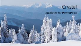  Presentation with winter forest - Slides enhanced with mountains landscape with fir forest background and a light blue colored foreground