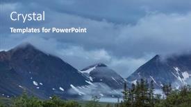  Presentation with circle - Presentation theme consisting of mountains-landscapes-above-arctic-circle background and a teal colored foreground