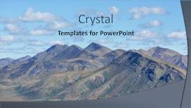  Presentation with circle - Presentation theme enhanced with mountains-landscapes-above-arctic-circle background and a  colored foreground