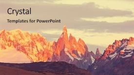  Presentation with beautiful landscapes - PPT theme consisting of spire - famous beautiful peak cerro torre background and a soft green colored foreground