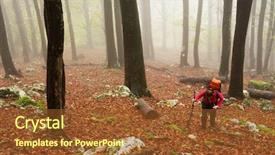  Presentation with romania - PPT layouts with mountains man hiking rocks ice clouds - trekker in the carpathians romania background and a  colored foreground