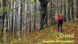  Presentation with romania - Amazing PPT layouts having mountains man hiking rocks ice clouds - trekker in the carpathians romania backdrop and a  colored foreground