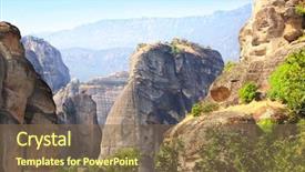  Presentation with mountains - Colorful theme enhanced with mountains meteors in kalampaka greece backdrop and a violet colored foreground