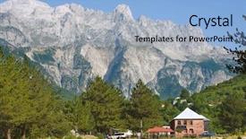  Presentation with alps - Presentation theme featuring mountains-of-albanian-alps background and a light blue colored foreground