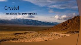  Presentation with mongolia - Slide deck having mountains of western mongolia background and a teal colored foreground