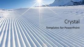  Presentation with chinese mountains - Audience pleasing theme consisting of mountains panorama with ski slope backdrop and a light blue colored foreground