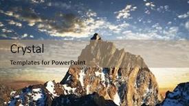  Presentation with dawn - Cool new PPT theme with mountains peak at dawn backdrop and a coral colored foreground
