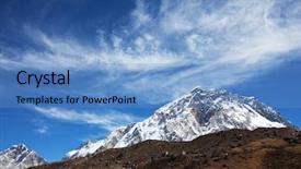  Presentation with mountains - Presentation theme enhanced with mountains-peak-nuptse-in-himalayan background and a teal colored foreground