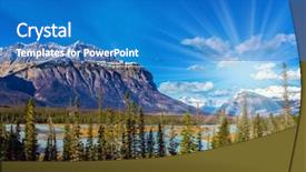  Presentation with mountain lake - Slides enhanced with mountains picturesque shores of abraham background and a teal colored foreground