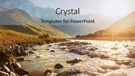  Presentation with river - Audience pleasing slides consisting of mountains river backdrop and a light blue colored foreground