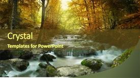  Presentation with yellow wood texture and - Amazing slide deck having mountains rivers - autumn creek woods with yellow backdrop and a tawny brown colored foreground