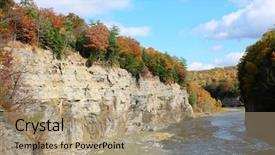  Presentation with river forest - PPT layouts enhanced with mountains rivers - autumn scene landscape of river background and a coral colored foreground