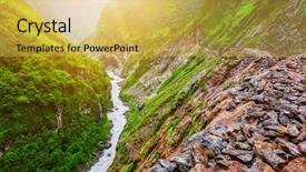  Presentation with japan beautiful landscape mountain fuji - Presentation theme consisting of mountains rivers - beautiful mountain river landscape background and a yellow colored foreground