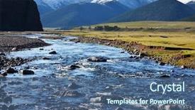  Presentation with clean technology - Slides having mountains rivers - clean mountain river background and a ocean colored foreground