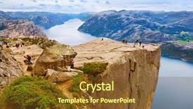  Presentation with cliff - PPT theme enhanced with mountains rivers - cliff preikestolen in fjord lysefjord background and a tawny brown colored foreground
