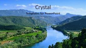  Presentation with spain - Slide set featuring mountains rivers - ebro river passing through miravet background and a light blue colored foreground