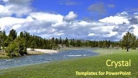  Presentation with river valley - Slides enhanced with mountains rivers - mountain valley with river background and a tawny brown colored foreground