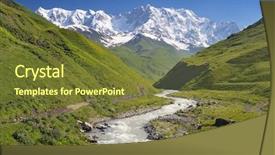  Presentation with snow mountain - Amazing presentation theme having mountains rivers - summer landscape with river backdrop and a tawny brown colored foreground