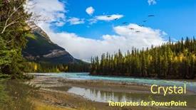  Presentation with waterfalls - Amazing presentation design having mountains-rivers-and-waterfalls-make backdrop and a tawny brown colored foreground