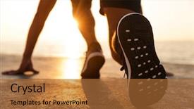  Presentation with ready - Audience pleasing presentation theme consisting of mountains running water - back view of a sportsman backdrop and a red colored foreground