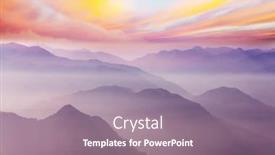  Presentation with sunrise - Beautiful PPT theme featuring mountains-silhouette-at-sunrise-beautiful backdrop and a gray colored foreground