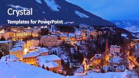  Presentation with ski - Amazing slides having mountains ski resort bad gastein backdrop and a cobalt blue colored foreground
