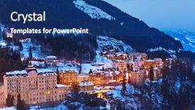  Presentation with mountain luxury resort - Amazing slide deck having mountains ski resort bad gastein backdrop and a ocean colored foreground
