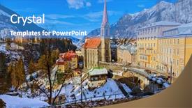  Presentation with bad - PPT theme with mountains ski resort bad gastein background and a teal colored foreground