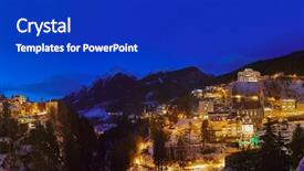  Presentation with mountain luxury resort - Slides consisting of mountains ski resort bad gastein background and a royal blue colored foreground