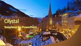  Presentation with mountain luxury resort - Presentation theme enhanced with mountains ski resort bad gastein background and a tawny brown colored foreground